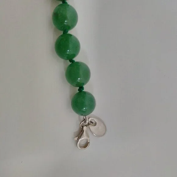 Handcrafted Bead Bracelet - Green Aventurine Semi-Precious & Sterling Silver - Picture 3 of 9